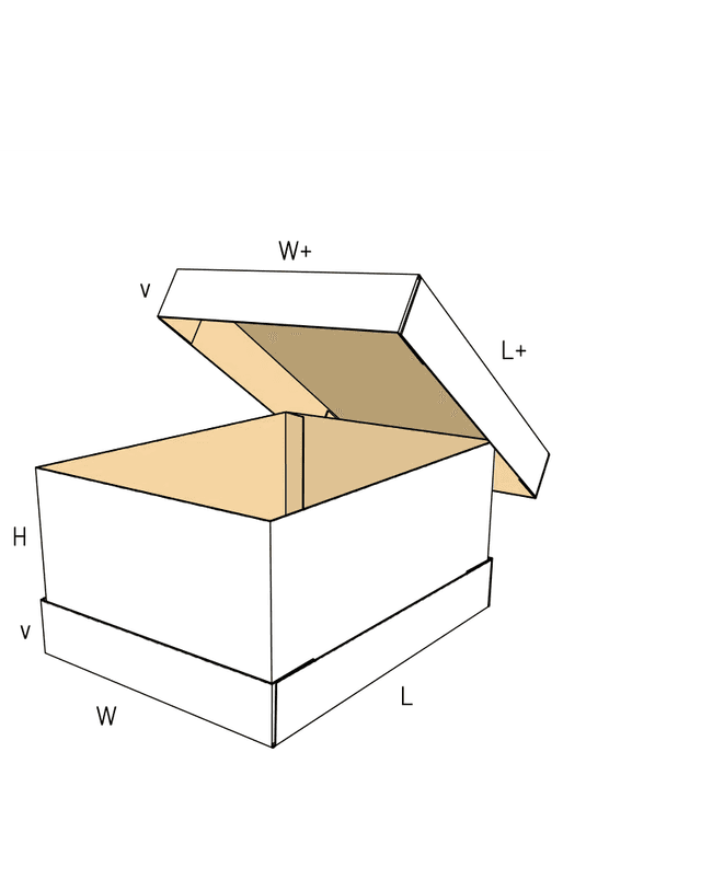 Two-piece corrugated lid and base box
